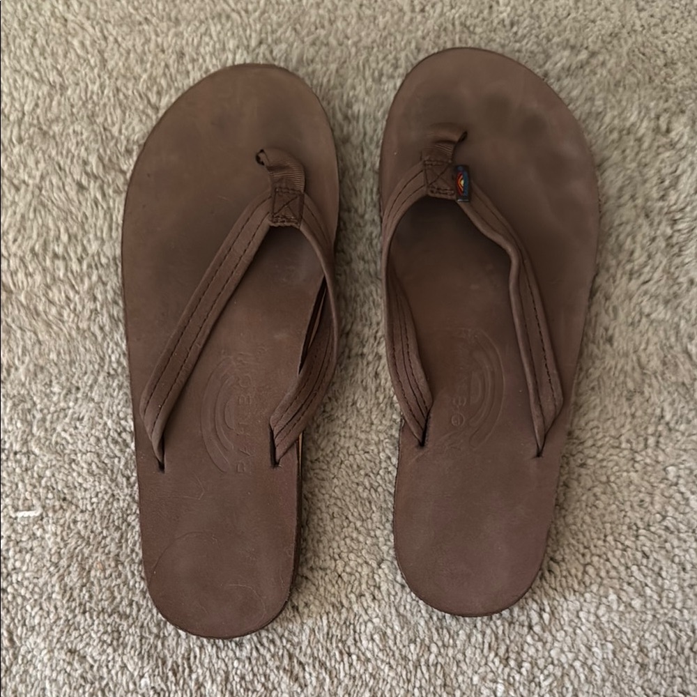 Rainbow Sandals Dark Brown Flip Flops